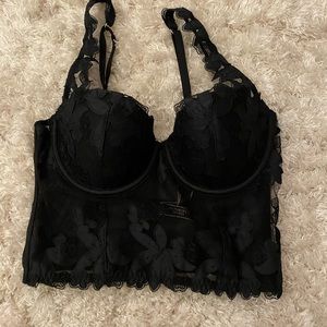 VICTORAS SECRET BLACK LACE BUSTIER 32C